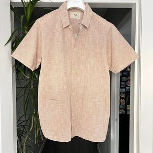 Folk Men's Casual Button Down Shirt - Soft Beige